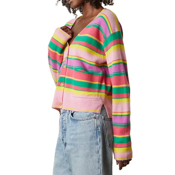 Velvet by Graham & Spencer Women Jane Long Sleeve Cardigan Multi Size XS - Picture 4 of 4